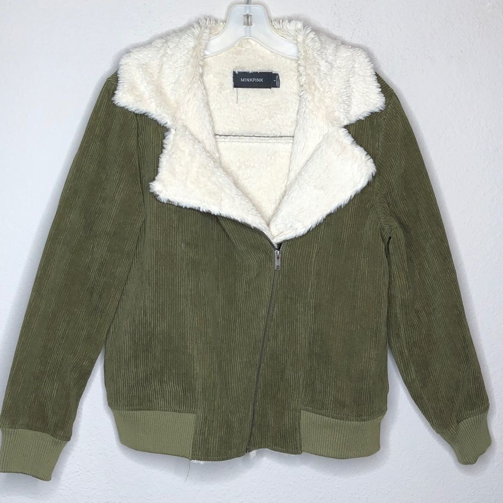 Minkpink Green Sherpa‎ Lined Jacket - Picture 8 of 8